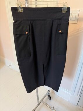 Kit and Ace Black Pencil Skirt with Front Pocket Detail